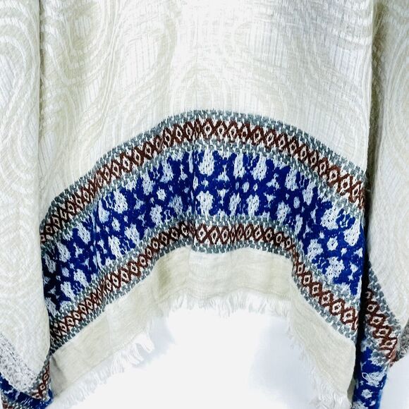World Market Natural Tan Loose Weave Shawl Top Light Sweater Womens One Size - Picture 6 of 7